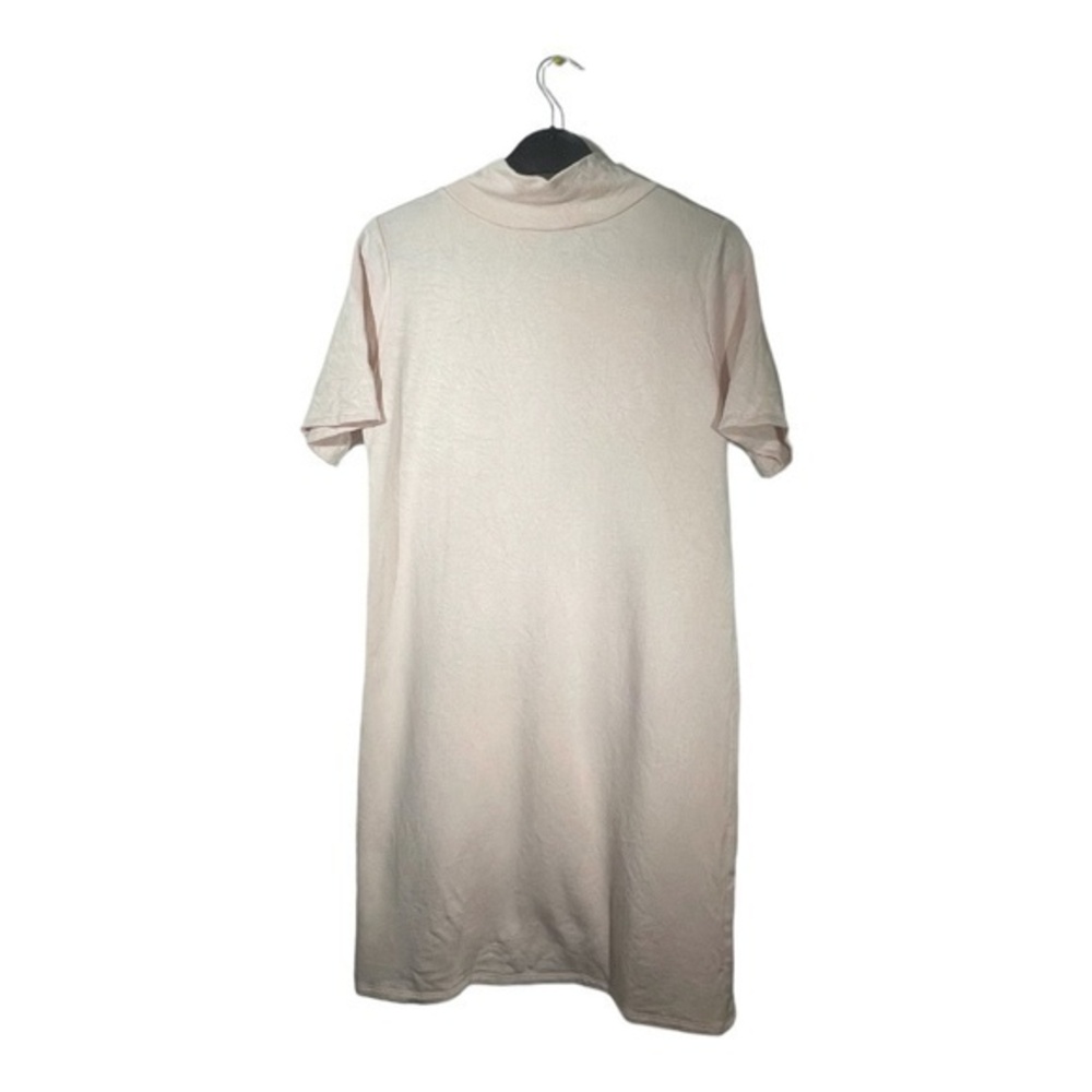 Corinne Womens Sweatshirt Dress Short Sleeve Soft Pink Knee Length Size M